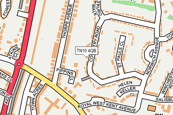 TN10 4QB map - OS OpenMap – Local (Ordnance Survey) TN10 4QB map - OS OpenMap – Local (Ordnance Survey)