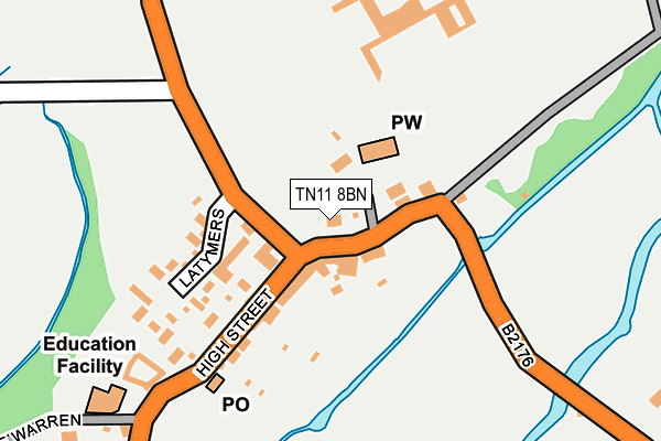 TN11 8BN map - OS OpenMap – Local (Ordnance Survey) TN11 8BN map - OS OpenMap – Local (Ordnance Survey)
