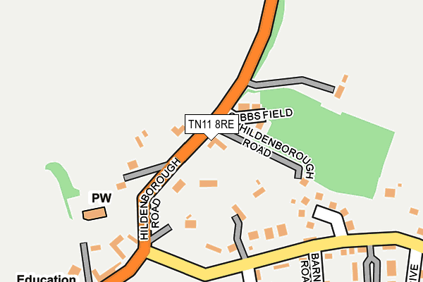TN11 8RE map - OS OpenMap – Local (Ordnance Survey) TN11 8RE map - OS OpenMap – Local (Ordnance Survey)