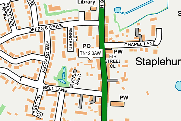 TN12 0AW map - OS OpenMap – Local (Ordnance Survey) TN12 0AW map - OS OpenMap – Local (Ordnance Survey)
