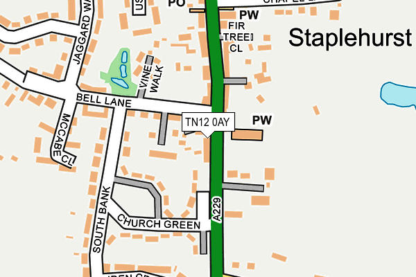 TN12 0AY map - OS OpenMap – Local (Ordnance Survey) TN12 0AY map - OS OpenMap – Local (Ordnance Survey)