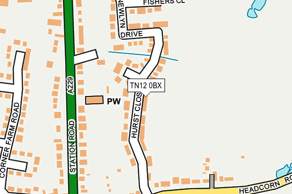 TN12 0BX map - OS OpenMap – Local (Ordnance Survey) TN12 0BX map - OS OpenMap – Local (Ordnance Survey)