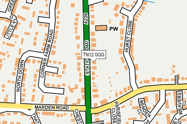 TN12 0QG map - OS OpenMap – Local (Ordnance Survey) TN12 0QG map - OS OpenMap – Local (Ordnance Survey)