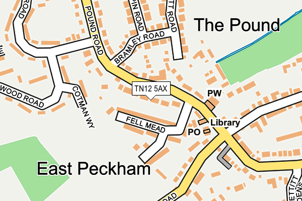 TN12 5AX map - OS OpenMap – Local (Ordnance Survey) TN12 5AX map - OS OpenMap – Local (Ordnance Survey)