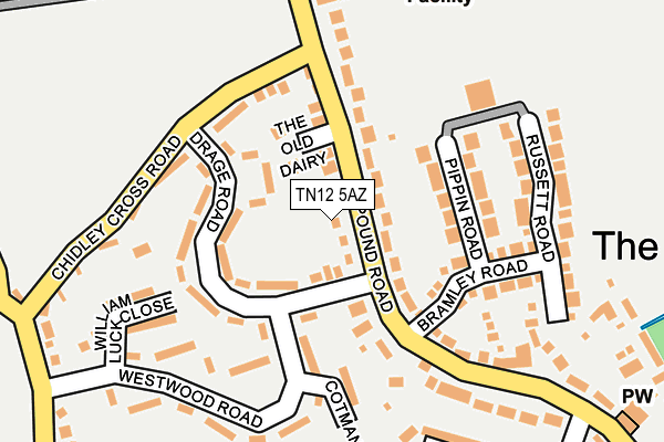 TN12 5AZ map - OS OpenMap – Local (Ordnance Survey) TN12 5AZ map - OS OpenMap – Local (Ordnance Survey)