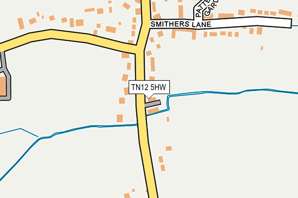 TN12 5HW map - OS OpenMap – Local (Ordnance Survey) TN12 5HW map - OS OpenMap – Local (Ordnance Survey)
