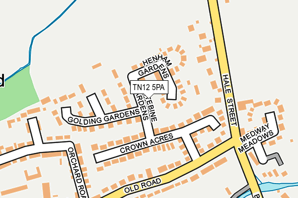 TN12 5PA map - OS OpenMap – Local (Ordnance Survey) TN12 5PA map - OS OpenMap – Local (Ordnance Survey)
