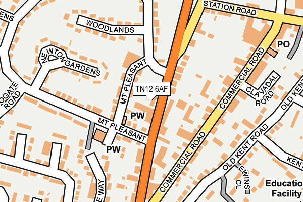 TN12 6AF map - OS OpenMap – Local (Ordnance Survey) TN12 6AF map - OS OpenMap – Local (Ordnance Survey)