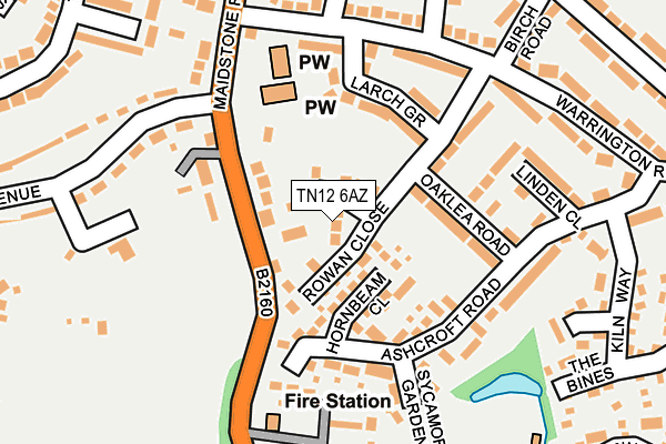 TN12 6AZ map - OS OpenMap – Local (Ordnance Survey) TN12 6AZ map - OS OpenMap – Local (Ordnance Survey)