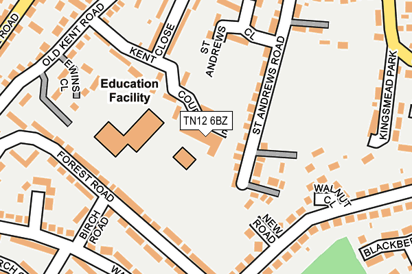 TN12 6BZ map - OS OpenMap – Local (Ordnance Survey) TN12 6BZ map - OS OpenMap – Local (Ordnance Survey)