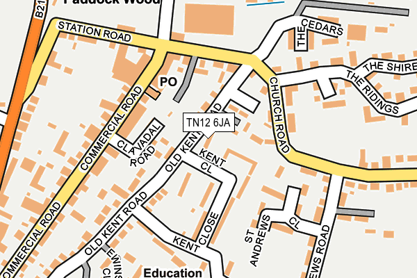 TN12 6JA map - OS OpenMap – Local (Ordnance Survey) TN12 6JA map - OS OpenMap – Local (Ordnance Survey)