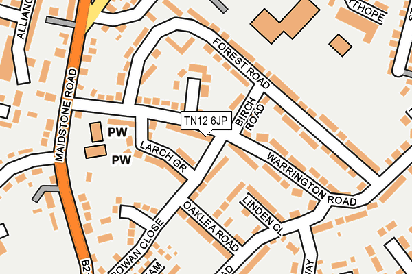 TN12 6JP map - OS OpenMap – Local (Ordnance Survey) TN12 6JP map - OS OpenMap – Local (Ordnance Survey)