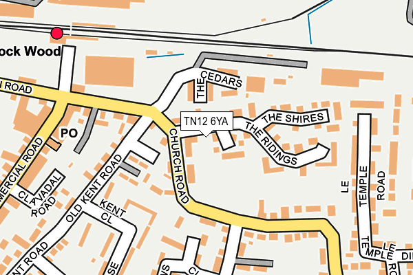 TN12 6YA map - OS OpenMap – Local (Ordnance Survey) TN12 6YA map - OS OpenMap – Local (Ordnance Survey)