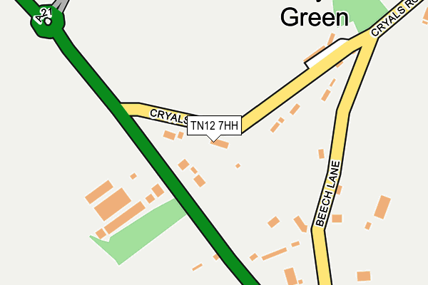 TN12 7HH map - OS OpenMap – Local (Ordnance Survey) TN12 7HH map - OS OpenMap – Local (Ordnance Survey)