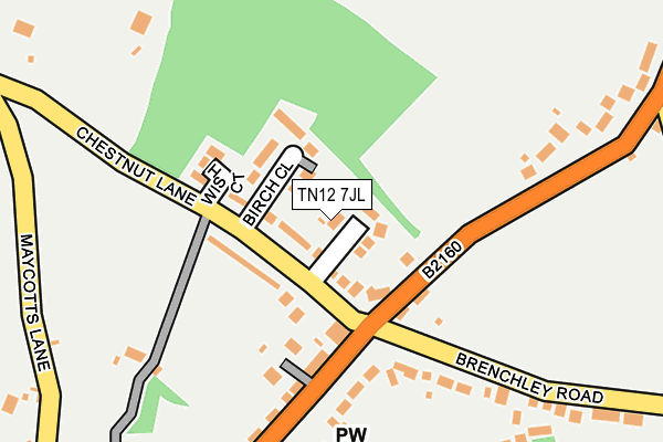 TN12 7JL map - OS OpenMap – Local (Ordnance Survey) TN12 7JL map - OS OpenMap – Local (Ordnance Survey)