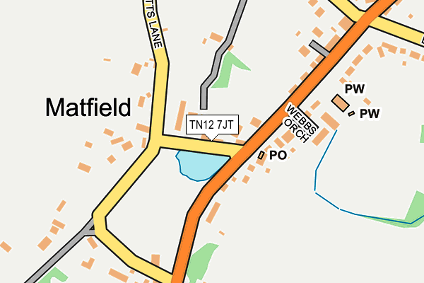 TN12 7JT map - OS OpenMap – Local (Ordnance Survey) TN12 7JT map - OS OpenMap – Local (Ordnance Survey)