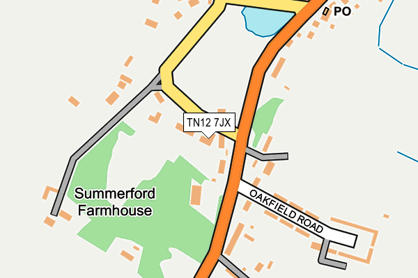 TN12 7JX map - OS OpenMap – Local (Ordnance Survey) TN12 7JX map - OS OpenMap – Local (Ordnance Survey)