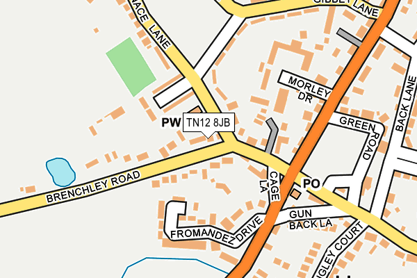 TN12 8JB map - OS OpenMap – Local (Ordnance Survey) TN12 8JB map - OS OpenMap – Local (Ordnance Survey)