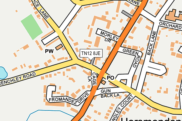 TN12 8JE map - OS OpenMap – Local (Ordnance Survey) TN12 8JE map - OS OpenMap – Local (Ordnance Survey)