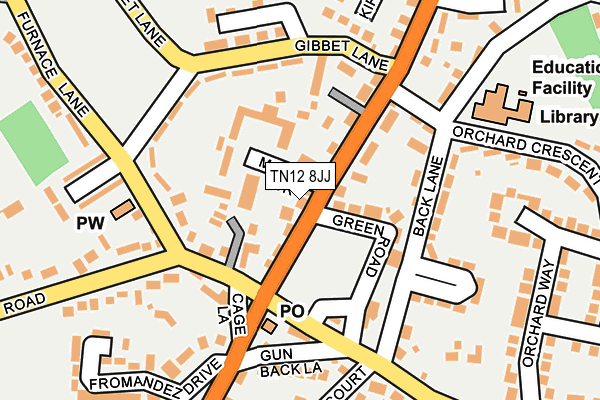 TN12 8JJ map - OS OpenMap – Local (Ordnance Survey) TN12 8JJ map - OS OpenMap – Local (Ordnance Survey)