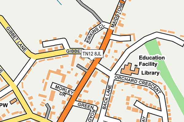 TN12 8JL map - OS OpenMap – Local (Ordnance Survey) TN12 8JL map - OS OpenMap – Local (Ordnance Survey)