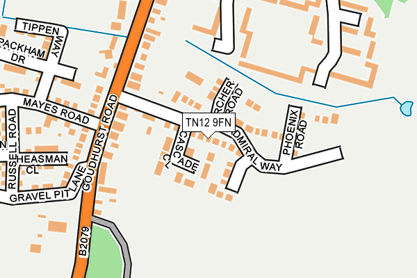 TN12 9FN map - OS OpenMap – Local (Ordnance Survey) TN12 9FN map - OS OpenMap – Local (Ordnance Survey)