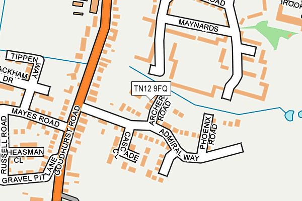 TN12 9FQ map - OS OpenMap – Local (Ordnance Survey) TN12 9FQ map - OS OpenMap – Local (Ordnance Survey)