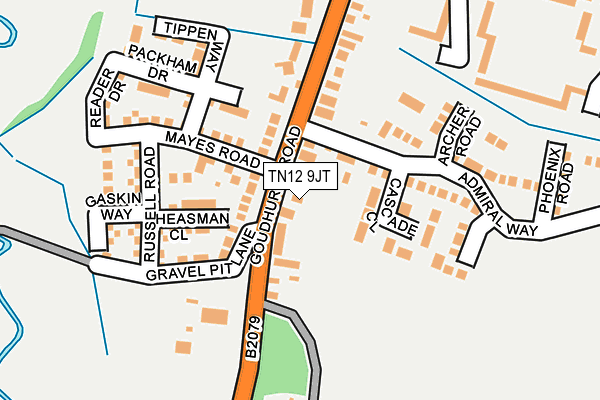 TN12 9JT map - OS OpenMap – Local (Ordnance Survey) TN12 9JT map - OS OpenMap – Local (Ordnance Survey)
