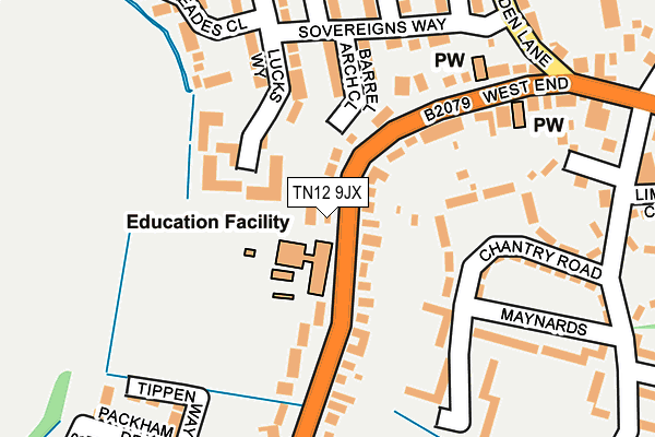 TN12 9JX map - OS OpenMap – Local (Ordnance Survey) TN12 9JX map - OS OpenMap – Local (Ordnance Survey)