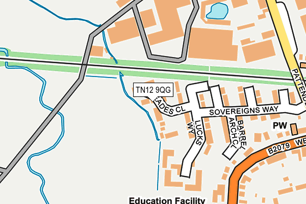 TN12 9QG map - OS OpenMap – Local (Ordnance Survey) TN12 9QG map - OS OpenMap – Local (Ordnance Survey)