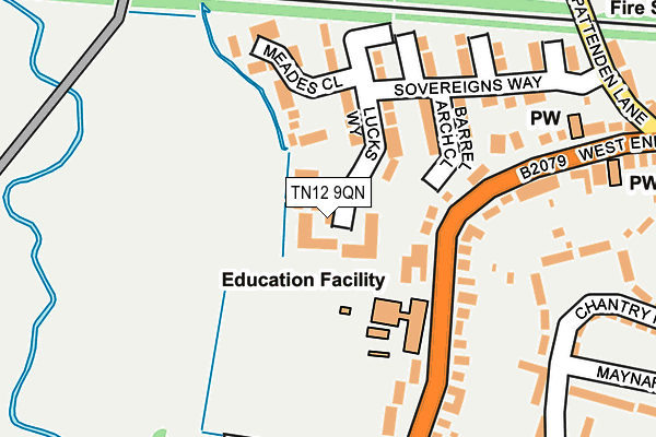 TN12 9QN map - OS OpenMap – Local (Ordnance Survey) TN12 9QN map - OS OpenMap – Local (Ordnance Survey)