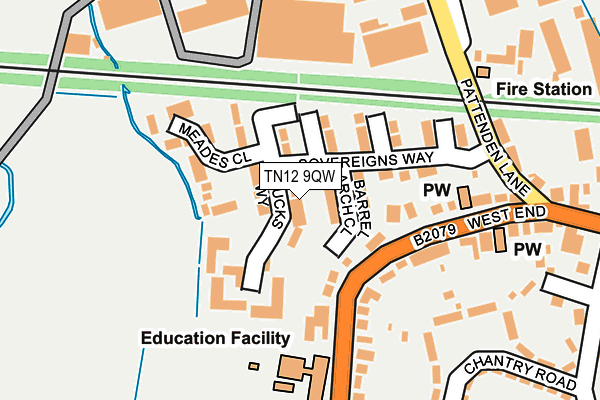 TN12 9QW map - OS OpenMap – Local (Ordnance Survey) TN12 9QW map - OS OpenMap – Local (Ordnance Survey)