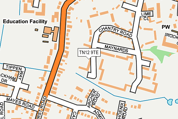 TN12 9TE map - OS OpenMap – Local (Ordnance Survey) TN12 9TE map - OS OpenMap – Local (Ordnance Survey)