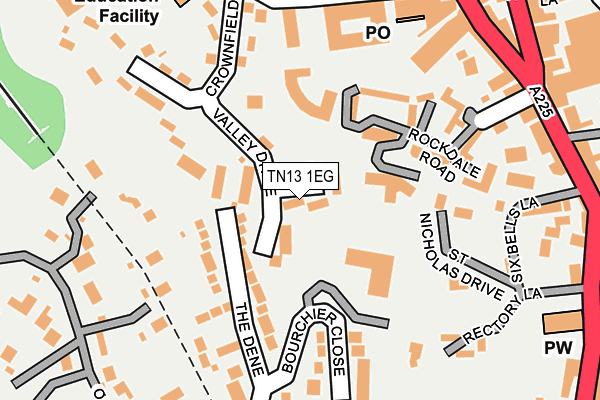 TN13 1EG map - OS OpenMap – Local (Ordnance Survey) TN13 1EG map - OS OpenMap – Local (Ordnance Survey)