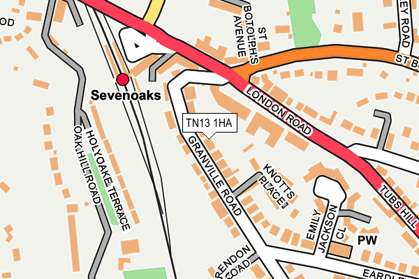 TN13 1HA map - OS OpenMap – Local (Ordnance Survey) TN13 1HA map - OS OpenMap – Local (Ordnance Survey)