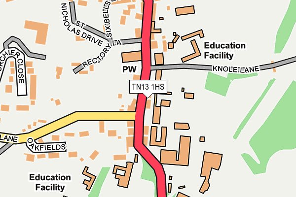TN13 1HS map - OS OpenMap – Local (Ordnance Survey) TN13 1HS map - OS OpenMap – Local (Ordnance Survey)