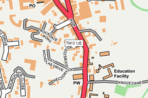 TN13 1JE map - OS OpenMap – Local (Ordnance Survey) TN13 1JE map - OS OpenMap – Local (Ordnance Survey)
