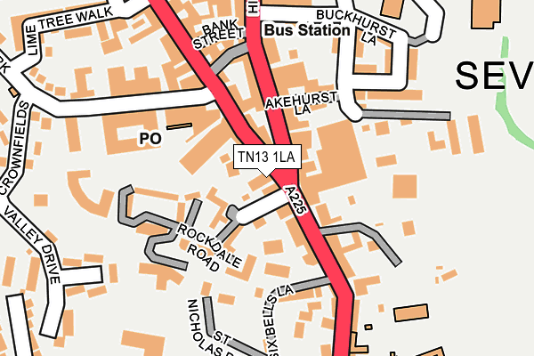 TN13 1LA map - OS OpenMap – Local (Ordnance Survey) TN13 1LA map - OS OpenMap – Local (Ordnance Survey)