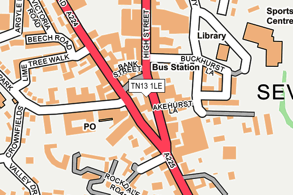 TN13 1LE map - OS OpenMap – Local (Ordnance Survey) TN13 1LE map - OS OpenMap – Local (Ordnance Survey)