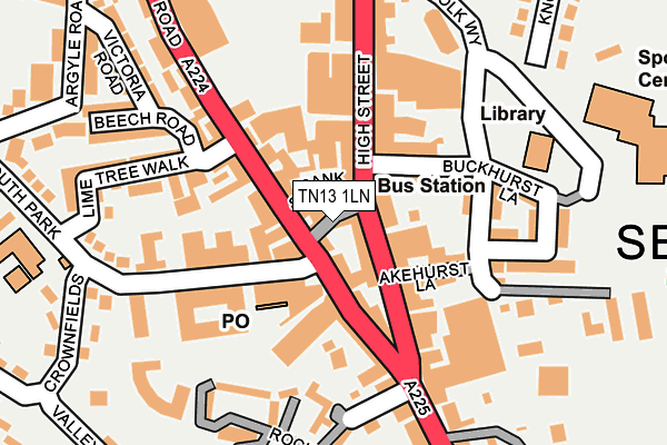 TN13 1LN map - OS OpenMap – Local (Ordnance Survey) TN13 1LN map - OS OpenMap – Local (Ordnance Survey)
