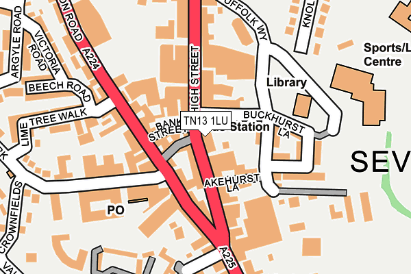 TN13 1LU map - OS OpenMap – Local (Ordnance Survey) TN13 1LU map - OS OpenMap – Local (Ordnance Survey)