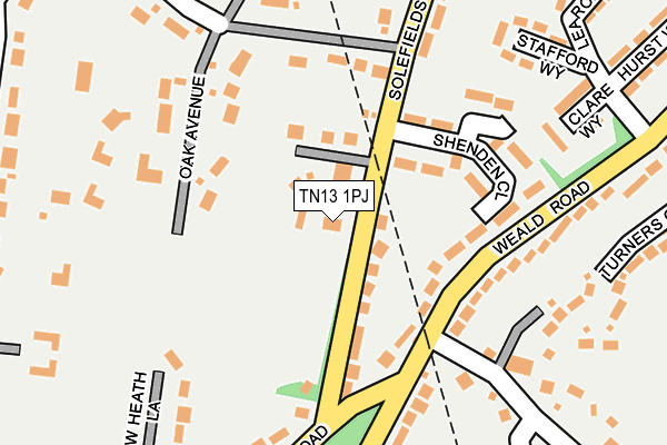 TN13 1PJ map - OS OpenMap – Local (Ordnance Survey) TN13 1PJ map - OS OpenMap – Local (Ordnance Survey)