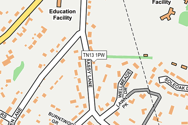 TN13 1PW map - OS OpenMap – Local (Ordnance Survey) TN13 1PW map - OS OpenMap – Local (Ordnance Survey)