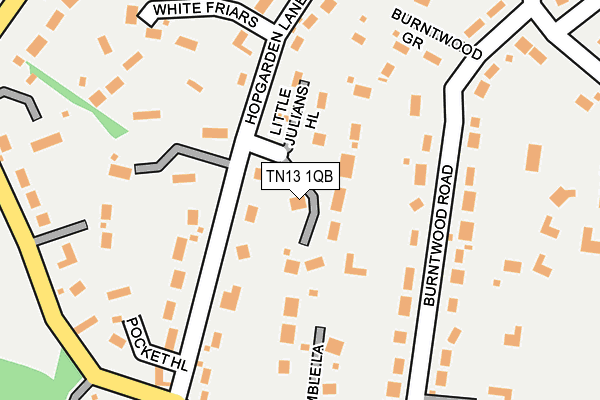 TN13 1QB map - OS OpenMap – Local (Ordnance Survey) TN13 1QB map - OS OpenMap – Local (Ordnance Survey)