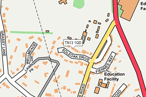 TN13 1QD map - OS OpenMap – Local (Ordnance Survey) TN13 1QD map - OS OpenMap – Local (Ordnance Survey)