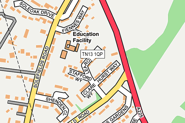 TN13 1QP map - OS OpenMap – Local (Ordnance Survey) TN13 1QP map - OS OpenMap – Local (Ordnance Survey)