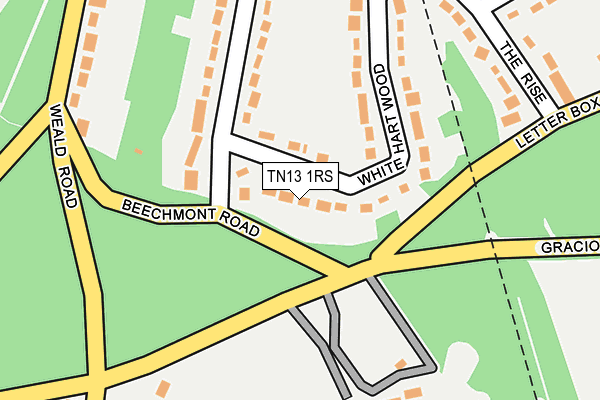 TN13 1RS map - OS OpenMap – Local (Ordnance Survey) TN13 1RS map - OS OpenMap – Local (Ordnance Survey)