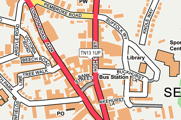 TN13 1UP map - OS OpenMap – Local (Ordnance Survey) TN13 1UP map - OS OpenMap – Local (Ordnance Survey)