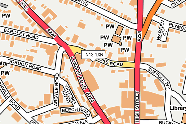 TN13 1XR map - OS OpenMap – Local (Ordnance Survey) TN13 1XR map - OS OpenMap – Local (Ordnance Survey)