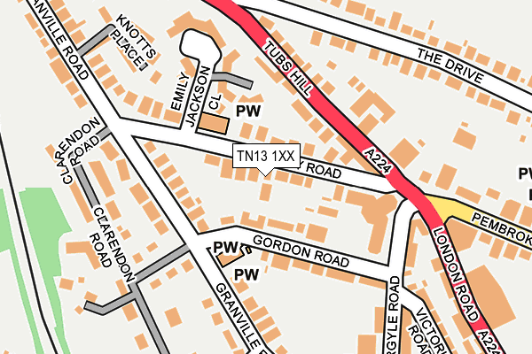 TN13 1XX map - OS OpenMap – Local (Ordnance Survey) TN13 1XX map - OS OpenMap – Local (Ordnance Survey)